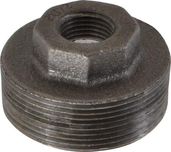 B&K Mueller - Size 2 x 1/2", Class 150, Malleable Iron Black Pipe Hex Bushing - 150 psi, Threaded End Connection - Eagle Tool & Supply