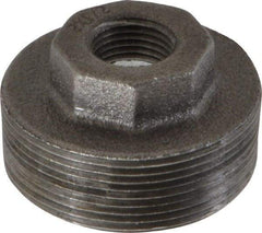 B&K Mueller - Size 2 x 1/2", Class 150, Malleable Iron Black Pipe Hex Bushing - 150 psi, Threaded End Connection - Eagle Tool & Supply