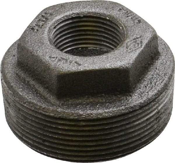 B&K Mueller - Size 2 x 3/4", Class 150, Malleable Iron Black Pipe Hex Bushing - 150 psi, Threaded End Connection - Eagle Tool & Supply