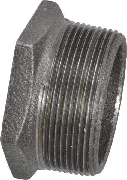 B&K Mueller - Size 2 x 1-1/4", Class 150, Malleable Iron Black Pipe Hex Bushing - 150 psi, Threaded End Connection - Eagle Tool & Supply