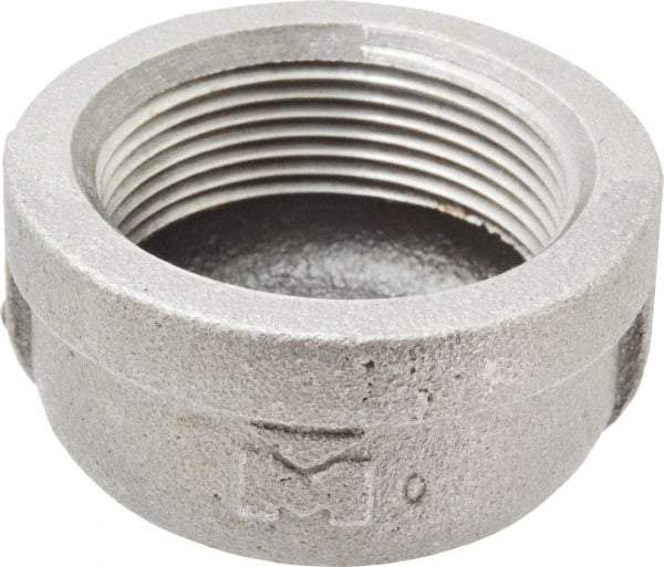 B&K Mueller - Size 1-1/2", Class 150, Malleable Iron Black Pipe End Cap - 150 psi, Threaded End Connection - Eagle Tool & Supply