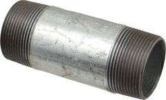 B&K Mueller - Schedule 40, 1-1/2 x 4-1/2" Galvanized Pipe Nipple - Threaded Steel - Eagle Tool & Supply
