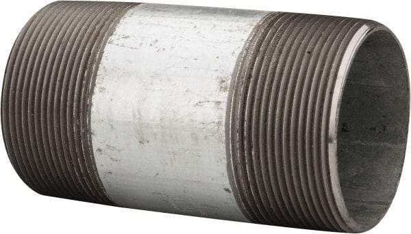 B&K Mueller - Schedule 40, 3 x 6" Galvanized Pipe Nipple - Threaded Steel - Eagle Tool & Supply