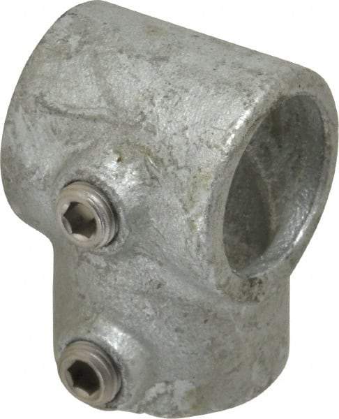 PRO-SAFE - 1" Pipe, Single Socket Tee, Malleable Iron Tee Pipe Rail Fitting - Galvanized Finish - Eagle Tool & Supply