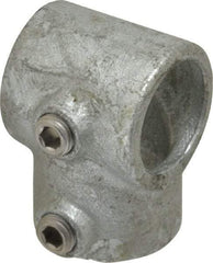 PRO-SAFE - 1" Pipe, Single Socket Tee, Malleable Iron Tee Pipe Rail Fitting - Galvanized Finish - Eagle Tool & Supply