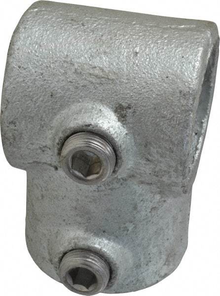 PRO-SAFE - 1-1/4" Pipe, Single Socket Tee, Malleable Iron Tee Pipe Rail Fitting - Galvanized Finish - Eagle Tool & Supply