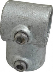 PRO-SAFE - 1-1/4" Pipe, Single Socket Tee, Malleable Iron Tee Pipe Rail Fitting - Galvanized Finish - Eagle Tool & Supply