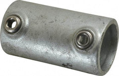 PRO-SAFE - 1-1/4" Pipe, Malleable Iron Straight Coupling Pipe Rail Fitting - Galvanized Finish - Eagle Tool & Supply