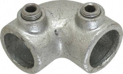 PRO-SAFE - 3/4" Pipe, 90° Elbow, Malleable Iron Elbow Pipe Rail Fitting - Galvanized Finish - Eagle Tool & Supply