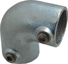 PRO-SAFE - 1-1/2" Pipe, 90° Elbow, Malleable Iron Elbow Pipe Rail Fitting - Galvanized Finish - Eagle Tool & Supply