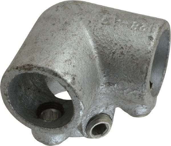 PRO-SAFE - 3/4" Pipe, 90° Side Outlet Elbow, Malleable Iron Elbow Pipe Rail Fitting - Galvanized Finish - Eagle Tool & Supply