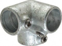 PRO-SAFE - 1" Pipe, 90° Side Outlet Elbow, Malleable Iron Elbow Pipe Rail Fitting - Galvanized Finish - Eagle Tool & Supply