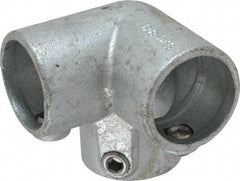 PRO-SAFE - 1-1/2" Pipe, 90° Side Outlet Elbow, Malleable Iron Elbow Pipe Rail Fitting - Galvanized Finish - Eagle Tool & Supply