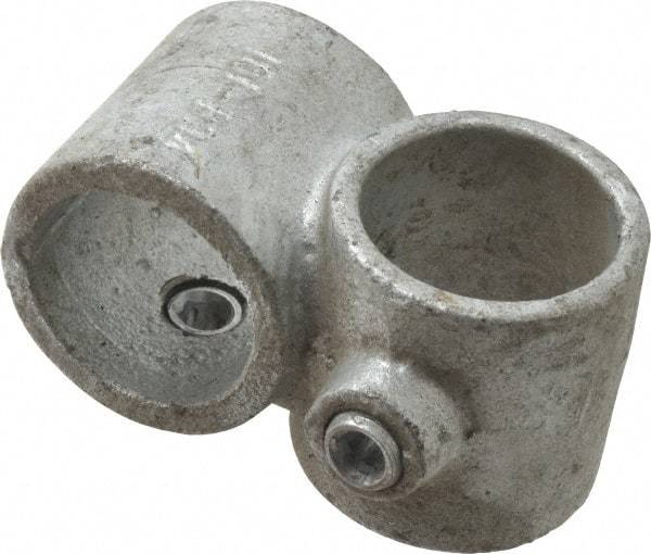 PRO-SAFE - 1" Pipe, Crossover, Malleable Iron Cross Pipe Rail Fitting - Galvanized Finish - Eagle Tool & Supply