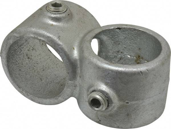 PRO-SAFE - 1-1/4" Pipe, Crossover, Malleable Iron Cross Pipe Rail Fitting - Galvanized Finish - Eagle Tool & Supply