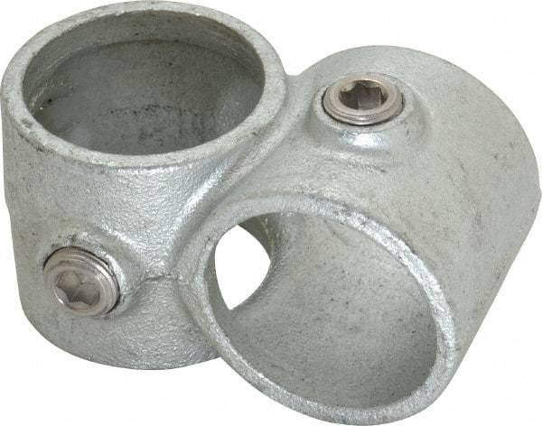 PRO-SAFE - 1-1/2" Pipe, Crossover, Malleable Iron Cross Pipe Rail Fitting - Galvanized Finish - Eagle Tool & Supply