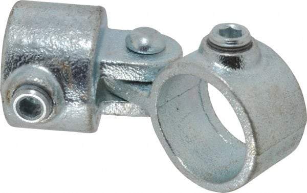 PRO-SAFE - 1-1/4" Pipe, Malleable Iron Swivel Socket Pipe Rail Fitting - Galvanized Finish - Eagle Tool & Supply