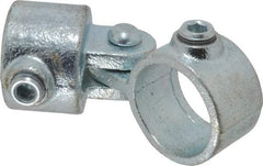PRO-SAFE - 1-1/4" Pipe, Malleable Iron Swivel Socket Pipe Rail Fitting - Galvanized Finish - Eagle Tool & Supply