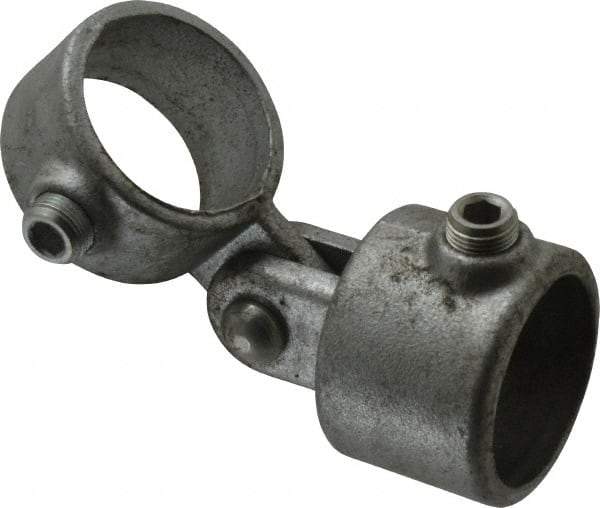 PRO-SAFE - 1-1/2" Pipe, Malleable Iron Swivel Socket Pipe Rail Fitting - Galvanized Finish - Eagle Tool & Supply
