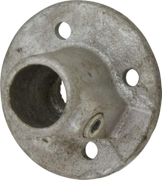 PRO-SAFE - 3/4" Pipe, Medium Flange, Malleable Iron Flange Pipe Rail Fitting - Galvanized Finish - Eagle Tool & Supply