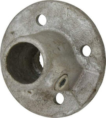 PRO-SAFE - 3/4" Pipe, Medium Flange, Malleable Iron Flange Pipe Rail Fitting - Galvanized Finish - Eagle Tool & Supply