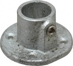 PRO-SAFE - 1" Pipe, Medium Flange, Malleable Iron Flange Pipe Rail Fitting - Galvanized Finish - Eagle Tool & Supply