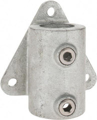 PRO-SAFE - 1-1/2" Pipe, Wall Mount Flange, Malleable Iron Flange Pipe Rail Fitting - Galvanized Finish - Eagle Tool & Supply