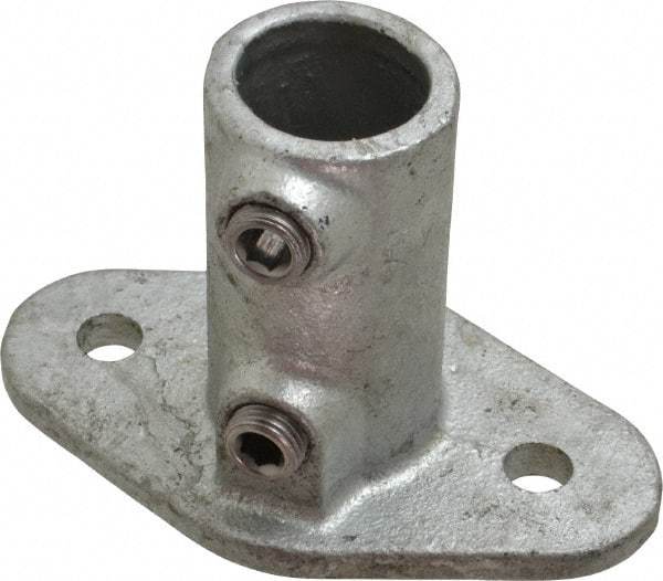 PRO-SAFE - 3/4" Pipe, Railing Flange, Malleable Iron Flange Pipe Rail Fitting - Galvanized Finish - Eagle Tool & Supply