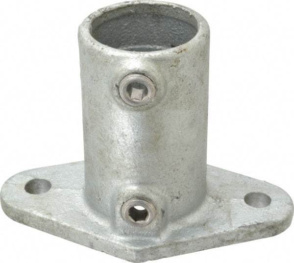 PRO-SAFE - 1-1/2" Pipe, Railing Flange, Malleable Iron Flange Pipe Rail Fitting - Galvanized Finish - Eagle Tool & Supply