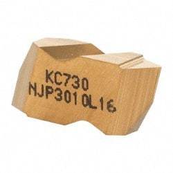 Kennametal - NJP3010 Grade KC730, External UNJ Threading Insert - 16 TPI Ext Pitch, Left Hand Insert, TiN Finish, Carbide - Eagle Tool & Supply