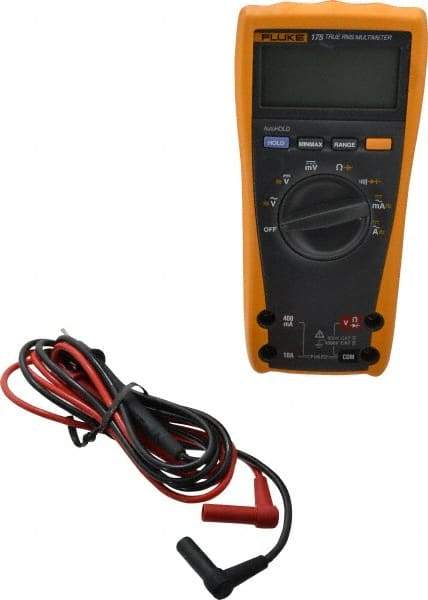 Fluke - 175 ESFP, CAT IV, CAT III, 1,000 VAC/VDC, Digital True RMS Auto Ranging Manual Ranging Multimeter - 50 mOhm, Measures Voltage, Capacitance, Current, Frequency, Resistance - Eagle Tool & Supply