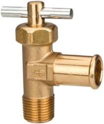 Parker - Hose I.D. x MNPTF with Pin Handle End Connection Brass Truck Valve - 2.47" OAL, 5/8 x 3/8" Pipe - Eagle Tool & Supply
