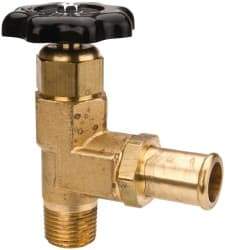 Parker - Hose I.D. x MNPTF End Connection Brass Truck Valve - 3.73" OAL, 3/4 x 1/2" Pipe - Eagle Tool & Supply