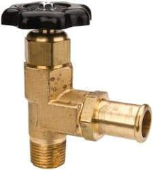 Parker - Hose I.D. x MNPTF End Connection Brass Truck Valve - 3.73" OAL, 3/4 x 1/2" Pipe - Eagle Tool & Supply