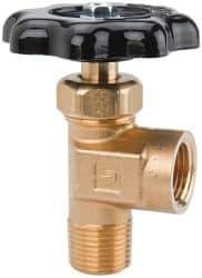 Parker - FNPTF x MNPTF End Connection Brass Truck Valve - 2.96" OAL, 3/8 x 1/2" Pipe - Eagle Tool & Supply