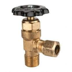 Parker - Tube (NTA) x MNPTF End Connection Brass Truck Valve - 3.28" OAL, 1/2" Pipe - Eagle Tool & Supply