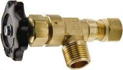 Parker - MNPTF x Tube (NTA) End Connection Brass Truck Valve - 3.58" OAL, 1/2" Pipe - Eagle Tool & Supply
