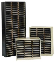 Safco - 32-1/4" Wide x 25-3/4" High x 13-1/2" Deep Steel Document Organizer - 24 Compartments, Black, 9-3/4" Wide x 2-1/2" High x 12-1/2" Deep Compartment - Eagle Tool & Supply