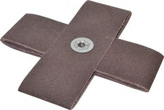 Made in USA - 80 Grit, Medium Grade, Aluminum Oxide Cross Pad - 6" Long x 2" Wide x 2" Thick, Cloth Backed, X Backing Weight, 10 Ply, 7,500 Max RPM - Eagle Tool & Supply