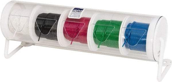 Alpha Wire - 24 AWG, 7 Strand, 500' OAL, Hook Up Wire - Black, Blue, Green, Red & White PVC Jacket, 0.059" Diam - Eagle Tool & Supply