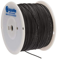 Alpha Wire - 16 AWG, 1 Strand, 305 m OAL, Tinned Copper Hook Up Wire - Black PVC Jacket, 0.083" Diam - Eagle Tool & Supply