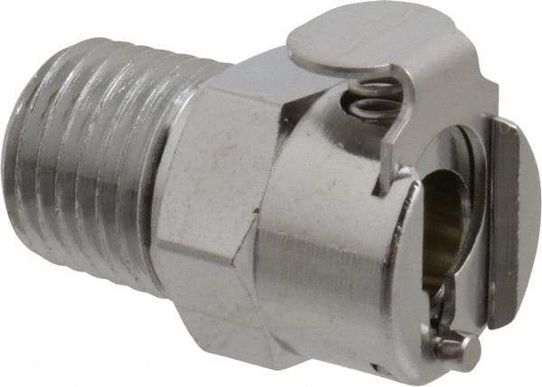 CPC Colder Products - 1/4 NPT Brass, Quick Disconnect, Coupling Body - 250 Max psi, -40 to 180°F, 2" OAL x 0.63" Overall Height, Chrome Plated - Eagle Tool & Supply