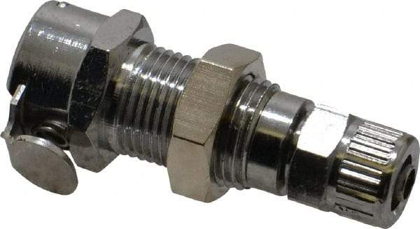 CPC Colder Products - 1/4" Outside Diam, Chrome Plated Brass Push-to-Connect Female Connector - 250 Max psi, Buna Nitrile O-Ring - Eagle Tool & Supply