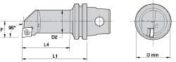 Kennametal - Right Hand Cut, 16mm Min Bore Diam, Size KM32 Steel Modular Boring Cutting Unit Head - 1.6535" Max Bore Depth, Through Coolant, Compatible with CP.. - Eagle Tool & Supply