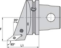 Kennametal - Left Hand Cut, Size KM63, VB.. Insert Compatiblity, Internal Modular Turning & Profiling Cutting Unit Head - 43mm Ctr to Cutting Edge, 60mm Head Length, Through Coolant, Series Screw-On - Eagle Tool & Supply