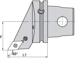 Kennametal - Right Hand Cut, Size KM63, DN.. Insert Compatiblity, External Modular Turning & Profiling Cutting Unit Head - 43mm Ctr to Cutting Edge, 60mm Head Length, Through Coolant, Series Kenlever - Eagle Tool & Supply