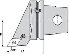 Kennametal - Right Hand Cut, Size KM63, DN.. Insert Compatiblity, External Modular Turning & Profiling Cutting Unit Head - 43mm Ctr to Cutting Edge, 60mm Head Length, Through Coolant, Series Kenlever - Eagle Tool & Supply