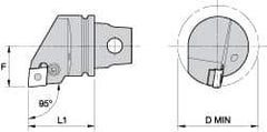 Kennametal - Left Hand Cut, Size KM32, CN.. Insert Compatiblity, External Modular Turning & Profiling Cutting Unit Head - 22mm Ctr to Cutting Edge, 35mm Head Length, Through Coolant, Series Kenlever - Eagle Tool & Supply