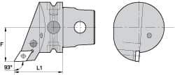 Kennametal - Left Hand Cut, Size KM63, DN.. Insert Compatiblity, External Modular Turning & Profiling Cutting Unit Head - 43mm Ctr to Cutting Edge, 60mm Head Length, Through Coolant, Series Kenlever - Eagle Tool & Supply