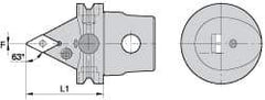 Kennametal - Left Hand Cut, Size KM63, DN.. Insert Compatiblity, External Modular Turning & Profiling Cutting Unit Head - 60mm Head Length, Through Coolant, Series Kenlever - Eagle Tool & Supply